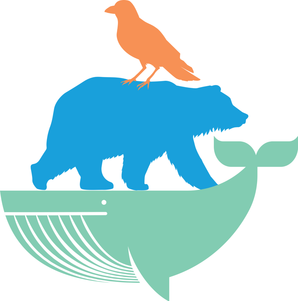 Franchise Hire logo showing a raven perched on a bear standing over a whale, symbolizing insight, strength, and depth in franchise recruiting.